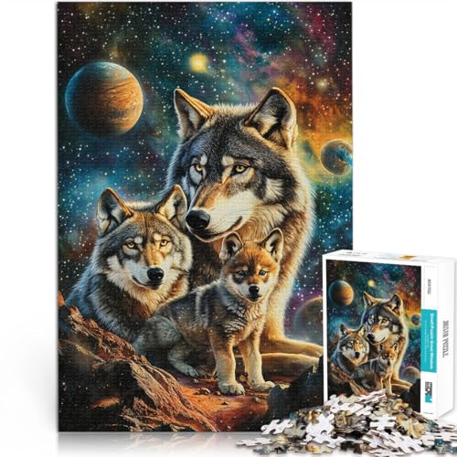 2000-Teile-Puzzle für Erwachsene Wolf auf dem Planeten Aus Karton ab 14 Jahren Anti-Stress-Spielzeug Tolle Geschenke und Spielzeuge。Größe：70x100cm/27.5x39.3Zoll von CHTLIFQ