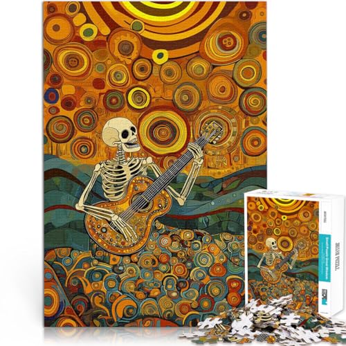 2000-Teile-Puzzle für Teenager Sugar Skeleton Gitarrist Aus Karton für 14+ Lernspiele Heimdekoration Wichtelgeschenke。Größe：70x100cm/27.5x39.3Zoll von CHTLIFQ
