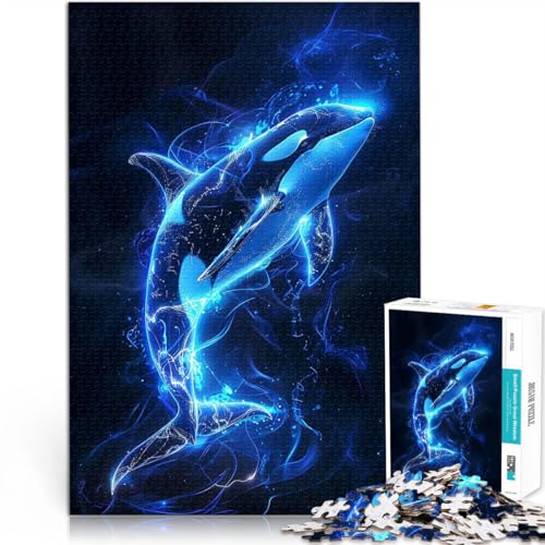 2000-teiliges Puzzle für Erwachsene Leuchtender Orca-Tauchgang Aus Karton Geeignet für Kinder ab 14 Jahren Unmögliches Spiel Geschenke zum 。Größe：70x100cm/27.5x39.3Zoll von CHTLIFQ