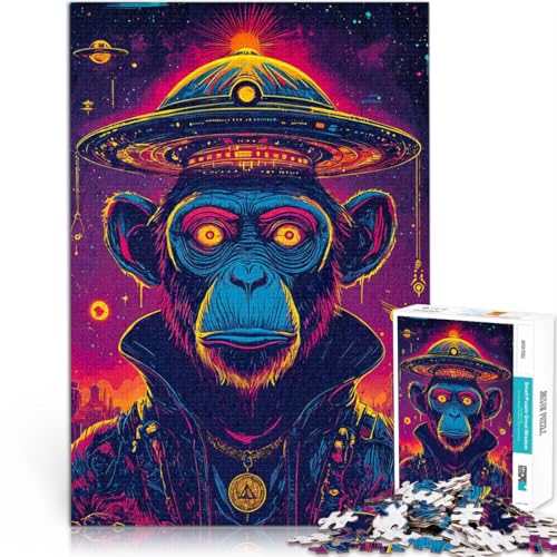 2000-teiliges Puzzle für Erwachsene und Jugendliche Weltraumaffe mit UFO Aus Karton Geeignet für Personen ab 14 Jahren Startseite Lernspiele DIY Spielzeug Tolle Geschenke und Spielzeuge。 von CHTLIFQ