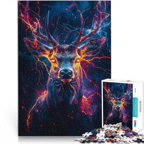 Präzisionsgeschnittenes 1000-teiliges Puzzle Blitzhirsch Aus Holz ab 14 Jahren Intellektuelles Spiel Geschenk zum Geburtstag。Größe:50x75cm/19.6x29.5Zoll Präzisionsgeschnittenes 1000-teiliges Puzzle Blitzhirsch Aus Holz ab 14 Jahren Intellektuelles Spiel Geschenk zum Geburtstag。Größe:50x75cm/19.6x29.5Zoll von CHTLIFQ
