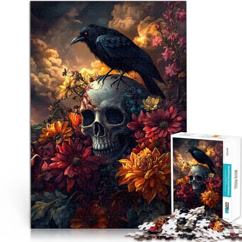 Präzisionsgeschnittenes 1000-teiliges Puzzle Rabenschädel Blumen Aus Karton ab 14 Jahren Stressabbau Schwierige Herausforderung Geschenk zum Geburtstag。Größe:38x52cm/14.9x20.4Zoll Präzisionsgeschnittenes 1000-teiliges Puzzle Rabenschädel Blumen Aus Karton ab 14 Jahren Stressabbau Schwierige Herausforderung Geschenk zum Geburtstag。Größe:38x52cm/14.9x20.4Zoll von CHTLIFQ