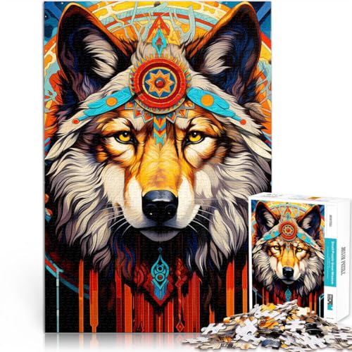 Präzisionsgeschnittenes 1000-teiliges Puzzle Wolf Aus Karton ab 14 Jahren Puzzle für Lernspiel zum Geburtstag und Weihnachten。Größe：26x38cm/10.2x14.9Zoll von CHTLIFQ
