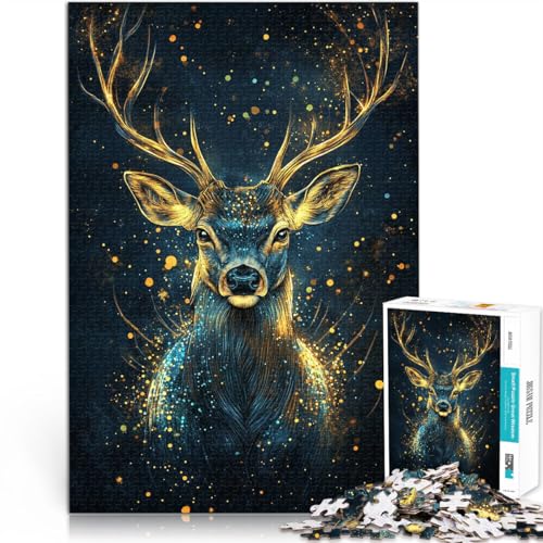 Puzzle 1000 Teile Erwachsene Goldenes Hirschporträt Aus Karton ab 14 Jahren Intellektuelles Spiel Lustiges Geschenk für die ganze Familie。Größe:26x38cm/10.2x14.9Zoll Puzzle 1000 Teile Erwachsene Goldenes Hirschporträt Aus Karton ab 14 Jahren Intellektuelles Spiel Lustiges Geschenk für die ganze Familie。Größe:26x38cm/10.2x14.9Zoll von CHTLIFQ