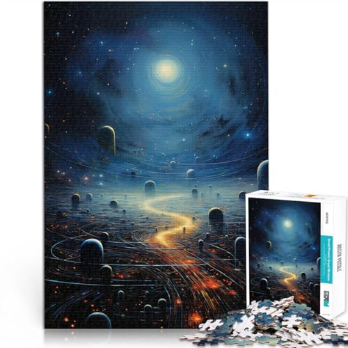 Puzzle 1000 Teile Erwachsene Kosmos-Kunstwerk Aus Karton ab 14 Jahren Startseite Lernspiele DIY Spielzeug Tolle Geschenke und Spielzeuge。Größe：26x38cm/10.2x14.9Zoll von CHTLIFQ