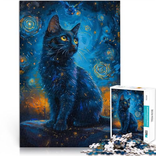 Puzzle 1000 Teile Erwachsene Sternennachtkatze Aus Holz ab 14 Jahren lustige Spiele für die ganze Familie tolles Größe:50x75cm/19.6x29.5Zoll Puzzle 1000 Teile Erwachsene Sternennachtkatze Aus Holz ab 14 Jahren lustige Spiele für die ganze Familie tolles Größe:50x75cm/19.6x29.5Zoll von CHTLIFQ
