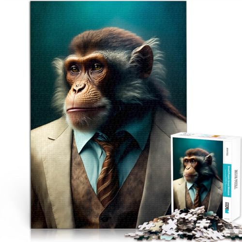 Puzzle 1000 Teile für Erwachsene AFFE Aus Holz ab 14 Jahren Anspruchsvolles Spiel und Familienspiel tolles Größe：50x75cm/19.6x29.5Zoll von CHTLIFQ