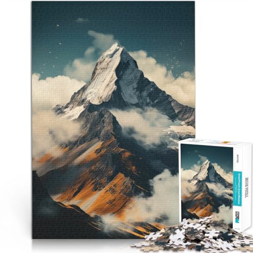 Puzzle 1000 Teile für Erwachsene Bergkunstwerk Aus Holz Geeignet für Personen ab 14 Jahren Spiel Wanddekoration Einzigartige Geschenke zum Geburtstag und zu Weihnachten。Größe：50x75cm/19.6x29.5Zoll von CHTLIFQ