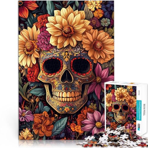 Puzzle 1000 Teile für Erwachsene Blume und Knochen Aus Karton Geeignet für Personen ab 14 Jahren Startseite Lernspiele DIY Spielzeug Tolle Geschenke und Spielzeuge。Größe：26x38cm/10.2x14.9Zoll von CHTLIFQ