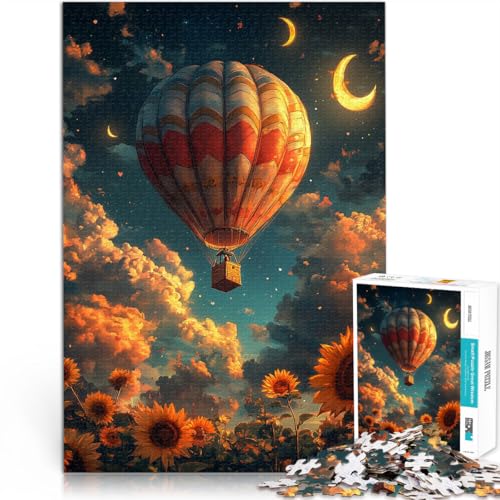 Puzzle 1000 Teile für Erwachsene Fantasie-Heißluftballon Aus Holz Geeignet für Personen ab 14 Jahren Lernspiele, Heimdekorationsspiel. Spiele Spielzeug Geschenk。Größe：50x75cm/19.6x29.5Zoll von CHTLIFQ