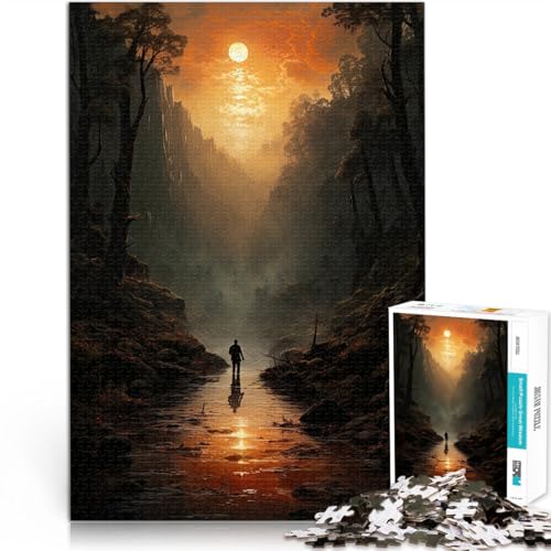 Puzzle 1000 Teile für Erwachsene Flusslandschaftskunst Aus Karton ab 14 Jahren Lernspiele Heimdekoration Wichtelgeschenke。Größe：26x38cm/10.2x14.9Zoll von CHTLIFQ