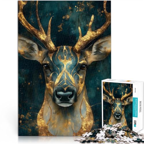 Puzzle 1000 Teile für Erwachsene Goldenes Hirschporträt Aus Holz ab 14 Jahren Familienaktivitäten Geburtstagsgeschenk。Größe:50x75cm/19.6x29.5Zoll Puzzle 1000 Teile für Erwachsene Goldenes Hirschporträt Aus Holz ab 14 Jahren Familienaktivitäten Geburtstagsgeschenk。Größe:50x75cm/19.6x29.5Zoll von CHTLIFQ
