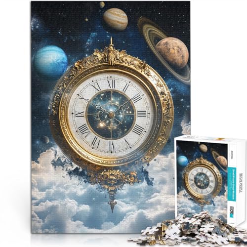 Puzzle 1000 Teile für Erwachsene Klassische Uhr Aus Karton Geeignet für Personen ab 14 Jahren Urlaub zu Hause: Zeit totschlagen Geschenke zum 。Größe：26x38cm/10.2x14.9Zoll von CHTLIFQ