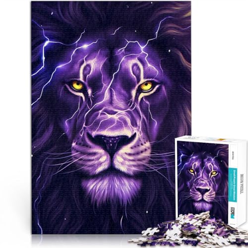 Puzzle 1000 Teile für Erwachsene König des Dschungels Aus Holz Geeignet für Personen ab 14 Jahren Lernspiel-Herausforderungsspielzeug Tolles Geschenk zum Spielen。Größe：50x75cm/19.6x29.5Zoll von CHTLIFQ