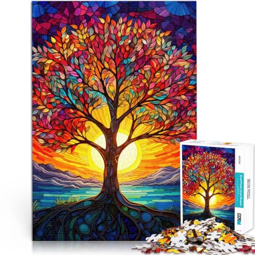 Puzzle 1000 Teile für Erwachsene Lebendiger Buntglasbaum Aus Karton ab 14 Jahren Denksportaufgabe-Spiel Spiele Spielzeug Geschenk。Größe:26x38cm/10.2x14.9Zoll Puzzle 1000 Teile für Erwachsene Lebendiger Buntglasbaum Aus Karton ab 14 Jahren Denksportaufgabe-Spiel Spiele Spielzeug Geschenk。Größe:26x38cm/10.2x14.9Zoll von CHTLIFQ