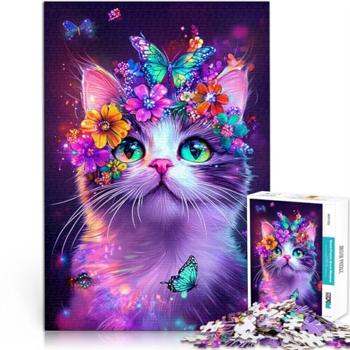 Puzzle 1000 Teile für Erwachsene Schmetterling und Katze Aus Holz Geeignet für Kinder ab 14 Jahren Perfekte Dekoration Kunstwerk Geschenk。Größe:50x75cm/19.6x29.5Zoll Puzzle 1000 Teile für Erwachsene Schmetterling und Katze Aus Holz Geeignet für Kinder ab 14 Jahren Perfekte Dekoration Kunstwerk Geschenk。Größe:50x75cm/19.6x29.5Zoll von CHTLIFQ