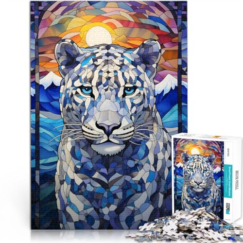 Puzzle 1000 Teile für Erwachsene Schneeleoparden-Buntglas Aus Holz ab 14 Jahren Für Paare geeignet Lustige Aktivitäten für zu Hause, Geburtstagsgeschenk, Reisegeschenke。Größe:50x75cm/19.6x29.5Zoll Puzzle 1000 Teile für Erwachsene Schneeleoparden-Buntglas Aus Holz ab 14 Jahren Für Paare geeignet Lustige Aktivitäten für zu Hause, Geburtstagsgeschenk, Reisegeschenke。Größe:50x75cm/19.6x29.5Zoll von CHTLIFQ