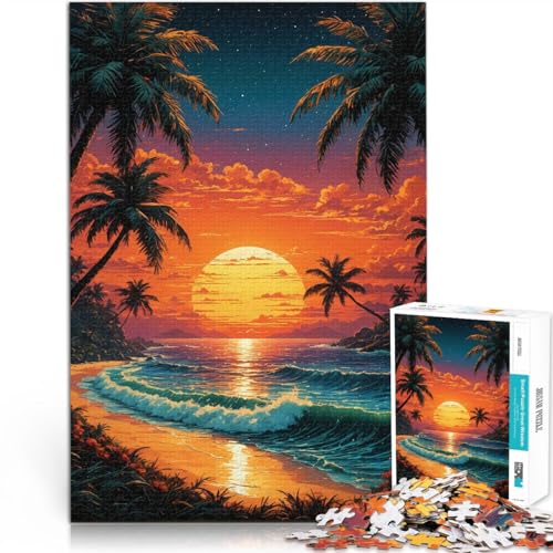 Puzzle 1000 Teile für Erwachsene Tropischer Sonnenuntergang Aus Karton ab 14 Jahren Anti-Stress-Spielzeug Tolle Geschenke und Spielzeuge。Größe：26x38cm/10.2x14.9Zoll von CHTLIFQ