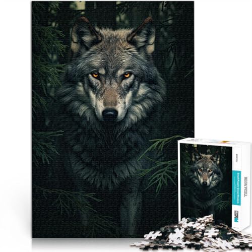 Puzzle 1000 Teile für Erwachsene Wolf Art Aus Holz Geeignet für Kinder ab 14 Jahren Anti-Stress-Spielzeug Tolle Geschenke und Spielzeuge。Größe：50x75cm/19.6x29.5Zoll von CHTLIFQ