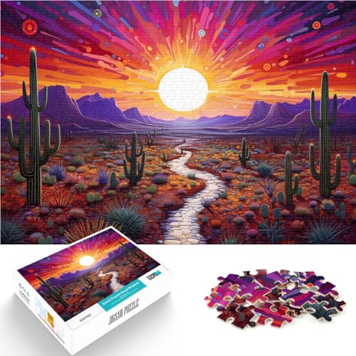 Puzzle 1000 Teile für Erwachsene Wüstensonnenuntergangsexplosion Aus Holz Geeignet für Kinder ab 14 Jahren für Lernspiel-Herausforderungsspielzeug Geschenk zum Geburtstag。Größe：50x75cm von CHTLIFQ