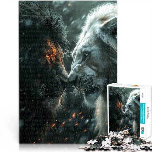 Puzzle 1000 Teile für Erwachsene schwarzer Löwe gegen weißen Aus Karton Geeignet für Kinder ab 14 Jahren Quizspiel Lustige Aktivitäten für zu Hause, Geburtstagsgeschenk, Reisegeschenke。Größe:26x38cm Puzzle 1000 Teile für Erwachsene schwarzer Löwe gegen weißen Aus Karton Geeignet für Kinder ab 14 Jahren Quizspiel Lustige Aktivitäten für zu Hause, Geburtstagsgeschenk, Reisegeschenke。Größe:26x38cm von CHTLIFQ