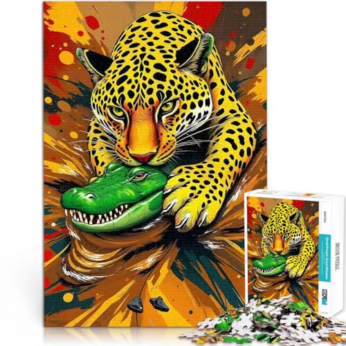 Puzzle 1000 Teile für Erwachsene und Jugendliche Jaguar vs. Alligator – Wildtiere Aus Holz Geeignet für Kinder ab 14 Jahren Stressabbau-Spielzeug Geburtstagsgeschenk。Größe:50x75cm/19.6x29.5Zoll Puzzle 1000 Teile für Erwachsene und Jugendliche Jaguar vs. Alligator – Wildtiere Aus Holz Geeignet für Kinder ab 14 Jahren Stressabbau-Spielzeug Geburtstagsgeschenk。Größe:50x75cm/19.6x29.5Zoll von CHTLIFQ