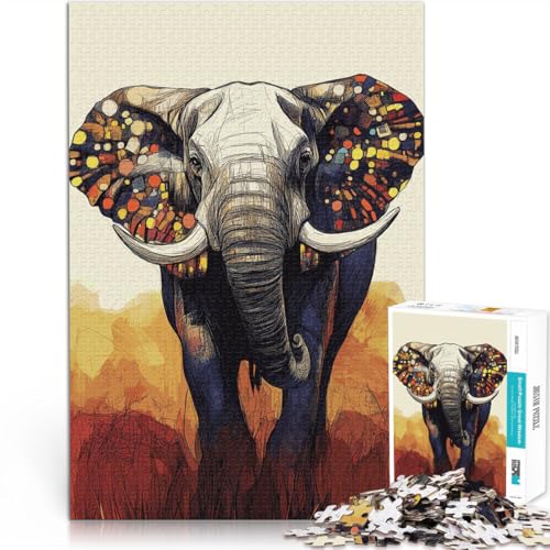Puzzle für Erwachsene, 1000 Teile Elefantenkunst Aus Karton ab 14 Jahren für die Heimdekoration Geschenkideen。Größe:26x38cm/10.2x14.9Zoll Puzzle für Erwachsene, 1000 Teile Elefantenkunst Aus Karton ab 14 Jahren für die Heimdekoration Geschenkideen。Größe:26x38cm/10.2x14.9Zoll von CHTLIFQ