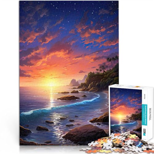 Puzzle für Erwachsene, 1000 Teile Friedliche Küsten Aus Holz für Kinder ab 14 Jahren Urlaub zu Hause: Zeit totschlagen Geschenke zum 。Größe：50x75cm/19.6x29.5Zoll von CHTLIFQ