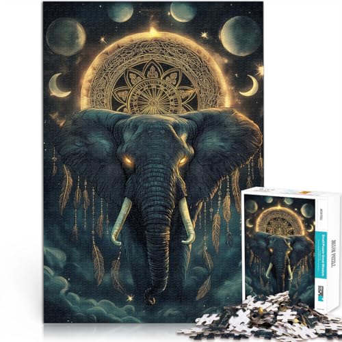 Puzzle für Erwachsene, 1000 Teile Magischer Elefant~ Aus Holz ab 14 Jahren Spielzeug-Intellektuelles Spiel Angebot als Geschenk für die ganze Familie。Größe：50x75cm/19.6x29.5Zoll von CHTLIFQ
