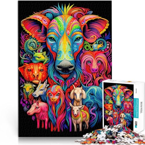 Puzzle für Erwachsene, 1000 Teile Psychedelische Tiere Aus Holz für Kinder ab 14 Jahren für Lernspiel-Herausforderungsspielzeug Geschenk zum Geburtstag。Größe:50x75cm/19.6x29.5Zoll Puzzle für Erwachsene, 1000 Teile Psychedelische Tiere Aus Holz für Kinder ab 14 Jahren für Lernspiel-Herausforderungsspielzeug Geschenk zum Geburtstag。Größe:50x75cm/19.6x29.5Zoll von CHTLIFQ