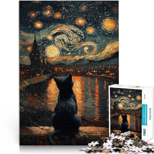 Puzzle für Erwachsene, 1000 Teile Sternennachtkatze Aus Karton für Kinder ab 14 Jahren Spielzeug Lernspiele Antistress Schenkung von Kunstwerken。Größe:26x38cm/10.2x14.9Zoll Puzzle für Erwachsene, 1000 Teile Sternennachtkatze Aus Karton für Kinder ab 14 Jahren Spielzeug Lernspiele Antistress Schenkung von Kunstwerken。Größe:26x38cm/10.2x14.9Zoll von CHTLIFQ
