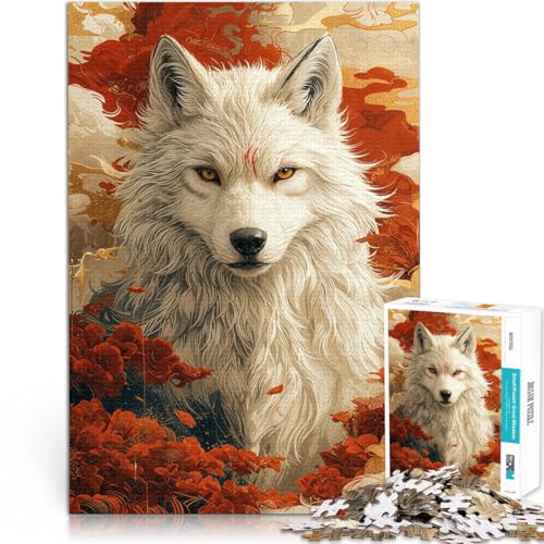 Puzzle für Erwachsene, 1000 Teile Weißer Wolf mit roten Blumen Aus Holz ab 14 Jahren DIY-Lernspiele ganze Familie eignet。Größe:50x75cm/19.6x29.5Zoll Puzzle für Erwachsene, 1000 Teile Weißer Wolf mit roten Blumen Aus Holz ab 14 Jahren DIY-Lernspiele ganze Familie eignet。Größe:50x75cm/19.6x29.5Zoll von CHTLIFQ
