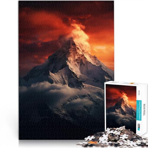 Puzzle für Erwachsene 1000 Teile Bergfoto Aus Holz Geeignet für Personen ab 14 Jahren Lernspiel für Familien Lernen pädagogisches Geschenk。Größe：50x75cm/19.6x29.5Zoll von CHTLIFQ