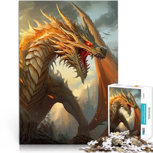 Puzzle für Erwachsene 1000 Teile Drachenposter Aus Karton ab 14 Jahren Pädagogisches Lernspielzeug Familienspiele Geburtstagsgeschenk。Größe：38x52cm/14.9x20.4Zoll von CHTLIFQ