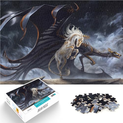 Puzzle für Erwachsene 1000 Teile Einhorn und Drache Aus Karton für Kinder ab 14 Jahren Quizspiel Lustige Aktivitäten für zu Hause, Geburtstagsgeschenk, Reisegeschenke。Größe:38x52cm/14.9x20.4Zoll Puzzle für Erwachsene 1000 Teile Einhorn und Drache Aus Karton für Kinder ab 14 Jahren Quizspiel Lustige Aktivitäten für zu Hause, Geburtstagsgeschenk, Reisegeschenke。Größe:38x52cm/14.9x20.4Zoll von CHTLIFQ