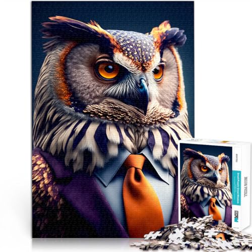Puzzle für Erwachsene 1000 Teile Eule Aus Karton für und ab 14 Jahren für Lernspiel-Herausforderungsspielzeug Geschenk zum Geburtstag。Größe：26x38cm/10.2x14.9Zoll von CHTLIFQ