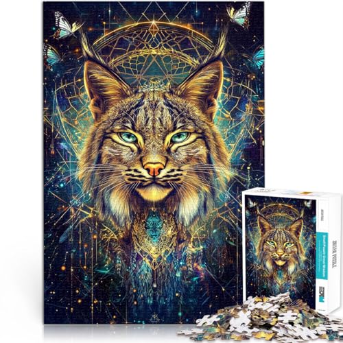 Puzzle für Erwachsene 1000 Teile Fantasy Magic Lynx Aus Holz ab 14 Jahren Intellektuelles Spielzeugspiel Lernspiel zum Geburtstag und Weihnachten。Größe：50x75cm/19.6x29.5Zoll von CHTLIFQ