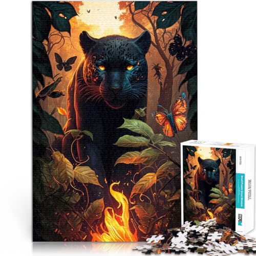 Puzzle für Erwachsene 1000 Teile Feuriger schwarzer Panther Aus Holz ab 14 Jahren Eltern-Kind-Interaktion Interessante Geschenke zur Stressreduzierung。Größe:50x75cm/19.6x29.5Zoll Puzzle für Erwachsene 1000 Teile Feuriger schwarzer Panther Aus Holz ab 14 Jahren Eltern-Kind-Interaktion Interessante Geschenke zur Stressreduzierung。Größe:50x75cm/19.6x29.5Zoll von CHTLIFQ