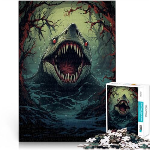 Puzzle für Erwachsene 1000 Teile Horrorhai Aus Holz ab 14 Jahren Anspruchsvolles Spiel und Familienspiel tolles Größe:50x75cm/19.6x29.5Zoll Puzzle für Erwachsene 1000 Teile Horrorhai Aus Holz ab 14 Jahren Anspruchsvolles Spiel und Familienspiel tolles Größe:50x75cm/19.6x29.5Zoll von CHTLIFQ