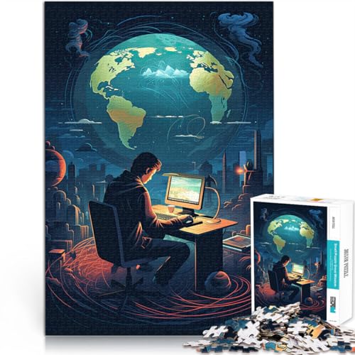 Puzzle für Erwachsene 1000 Teile Internetkunst Aus Holz für und ab 14 Jahren Pädagogisches Lernspielzeug Familienspiele Geburtstagsgeschenk。Größe：50x75cm/19.6x29.5Zoll von CHTLIFQ