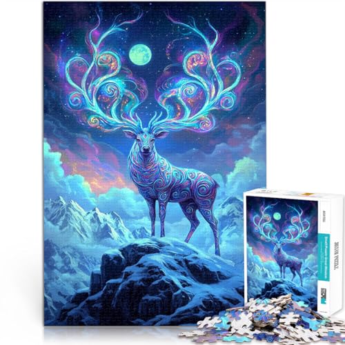Puzzle für Erwachsene 1000 Teile Mystischer Hirsch unter Sternenhimmel Aus Holz für 14+ Analyse und Logik Geburtstagsgeschenke。Größe:50x75cm/19.6x29.5Zoll Puzzle für Erwachsene 1000 Teile Mystischer Hirsch unter Sternenhimmel Aus Holz für 14+ Analyse und Logik Geburtstagsgeschenke。Größe:50x75cm/19.6x29.5Zoll von CHTLIFQ