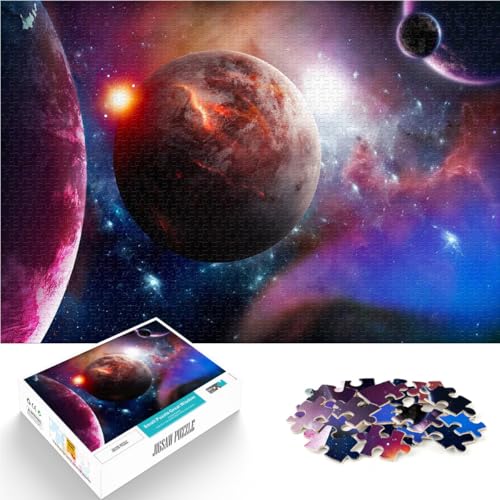 Puzzle für Erwachsene 1000 Teile Planeten im Weltraum Aus Karton für Kinder ab 14 Jahren Stressabbau-Spielzeug Geburtstagsgeschenk。Größe：38x52cm/14.9x20.4Zoll von CHTLIFQ