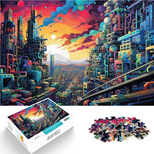 Puzzle für Erwachsene 1000 Teile Psychedelische Stadtkunst Aus Holz für 14+ DIY-Spielzeug Einzigartige Geschenke zum Geburtstag und zu Weihnachten。Größe:50x75cm/19.6x29.5Zoll Puzzle für Erwachsene 1000 Teile Psychedelische Stadtkunst Aus Holz für 14+ DIY-Spielzeug Einzigartige Geschenke zum Geburtstag und zu Weihnachten。Größe:50x75cm/19.6x29.5Zoll von CHTLIFQ