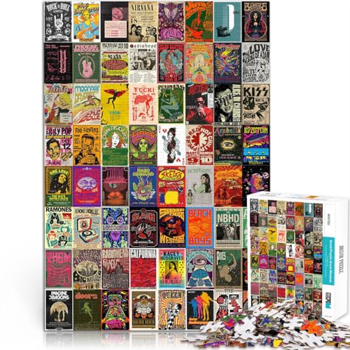 Puzzle für Erwachsene 1000 Teile Retro-Poster-Spleißen - 副本 Aus Karton ab 14 Jahren Stressabbau Interessante Geschenke zur Stressreduzierung。Größe：26x38cm/10.2x14.9Zoll von CHTLIFQ