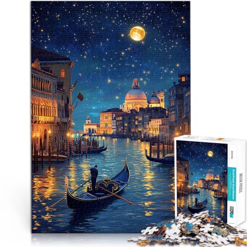 Puzzle für Erwachsene 1000 Teile Schöne Nacht in Venedig Aus Holz ab 14 Jahren Harte Herausforderung Lernen pädagogisches Geschenk。Größe:50x75cm/19.6x29.5Zoll Puzzle für Erwachsene 1000 Teile Schöne Nacht in Venedig Aus Holz ab 14 Jahren Harte Herausforderung Lernen pädagogisches Geschenk。Größe:50x75cm/19.6x29.5Zoll von CHTLIFQ