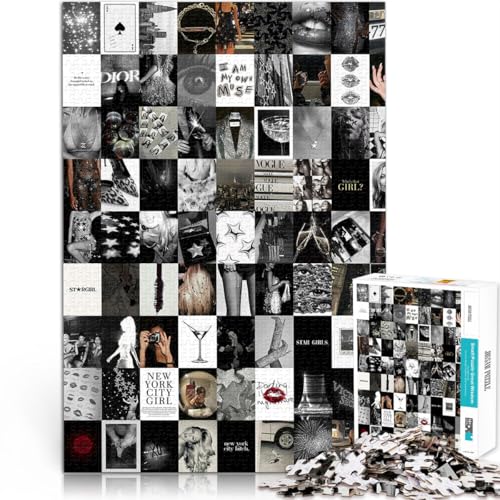 Puzzle für Erwachsene 1000 Teile Schwarze Kunstcollage Aus Karton für und ab 14 Jahren Lernspiele, Heimdekorationsspiel. Spiele Spielzeug Geschenk。Größe:26x38cm/10.2x14.9Zoll Puzzle für Erwachsene 1000 Teile Schwarze Kunstcollage Aus Karton für und ab 14 Jahren Lernspiele, Heimdekorationsspiel. Spiele Spielzeug Geschenk。Größe:26x38cm/10.2x14.9Zoll von CHTLIFQ