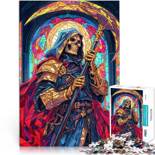 Puzzle für Erwachsene 1000 Teile Sensenmann Buntglas Aus Karton für Kinder ab 14 Jahren Präzisionsschneiden Geschenk zum Geburtstag。Größe:38x52cm/14.9x20.4Zoll Puzzle für Erwachsene 1000 Teile Sensenmann Buntglas Aus Karton für Kinder ab 14 Jahren Präzisionsschneiden Geschenk zum Geburtstag。Größe:38x52cm/14.9x20.4Zoll von CHTLIFQ