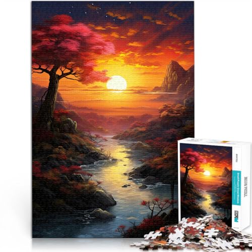 Puzzle für Erwachsene 1000 Teile Sonnenuntergangslandschaft Aus Karton ab 14 Jahren Heimdekorationsspiel Gutes Geschenk。Größe:38x52cm/14.9x20.4Zoll Puzzle für Erwachsene 1000 Teile Sonnenuntergangslandschaft Aus Karton ab 14 Jahren Heimdekorationsspiel Gutes Geschenk。Größe:38x52cm/14.9x20.4Zoll von CHTLIFQ