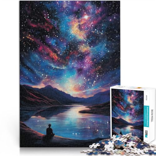 Puzzle für Erwachsene 1000 Teile Sternennachtsee Aus Karton ab 14 Jahren mit vollständig miteinander verbundenen Stücken beliebiger Form Geschenkspielzeug。Größe:26x38cm/10.2x14.9Zoll Puzzle für Erwachsene 1000 Teile Sternennachtsee Aus Karton ab 14 Jahren mit vollständig miteinander verbundenen Stücken beliebiger Form Geschenkspielzeug。Größe:26x38cm/10.2x14.9Zoll von CHTLIFQ