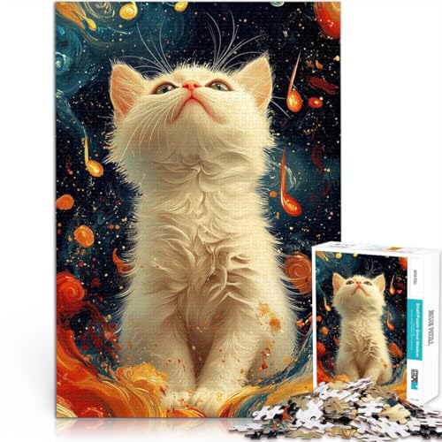 Puzzle für Erwachsene 1000 Teile Weiße Katze in der abstrakten Kunst Aus Karton ab 14 Jahren lustige Spiele für die ganze Familie tolles Größe:26x38cm/10.2x14.9Zoll Puzzle für Erwachsene 1000 Teile Weiße Katze in der abstrakten Kunst Aus Karton ab 14 Jahren lustige Spiele für die ganze Familie tolles Größe:26x38cm/10.2x14.9Zoll von CHTLIFQ